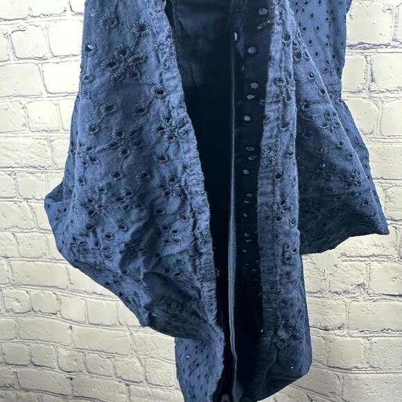 Japna Kids Navy Blue Eyelet Dress - Size 8 - - Picture 5 of 11